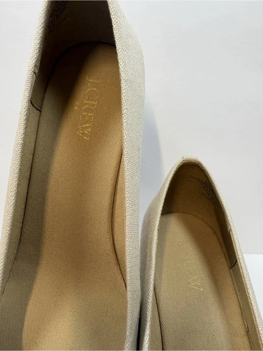 J Crew Beige Canvas Espadrille Wedge Pumps - Women